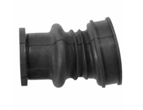 Black rubber fitting on white background