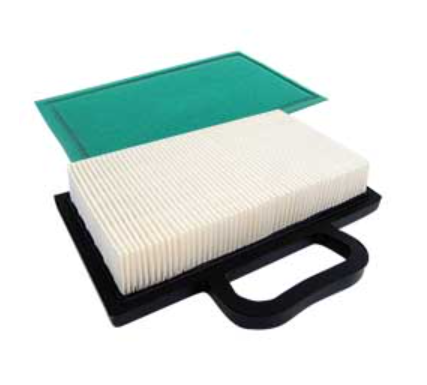 Tractor air filter with green top cover on a white background