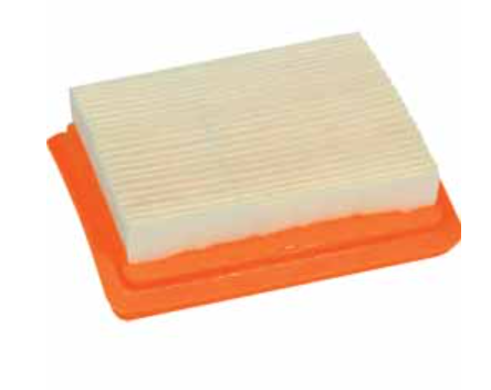 Rectangular air filter with orange base on a white background